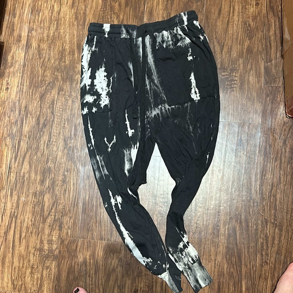 Black & White Tye Dye Jogger Pants